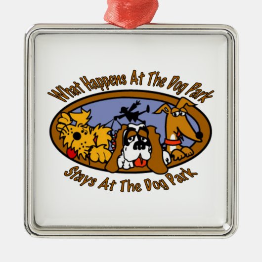 Bleibe @ den Hundepark Silbernes Ornament (Vorne)