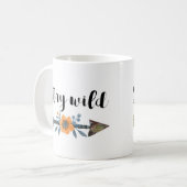 Bleibe der Aquarell-Tasse im Wildbohstil Kaffeetasse (Vorderseite Links)