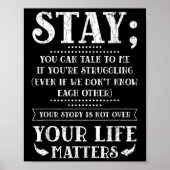 Bleibe der Bewusstseinsbildung für Selbstmord Poster (Vorne)