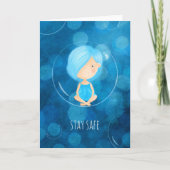 Bleibe der Niedlichen  Funny Girl Blase Zeichnend Karte (Vorderseite)