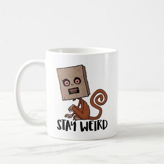 Bleibe der verrückten Affe Kaffeetasse (Links)