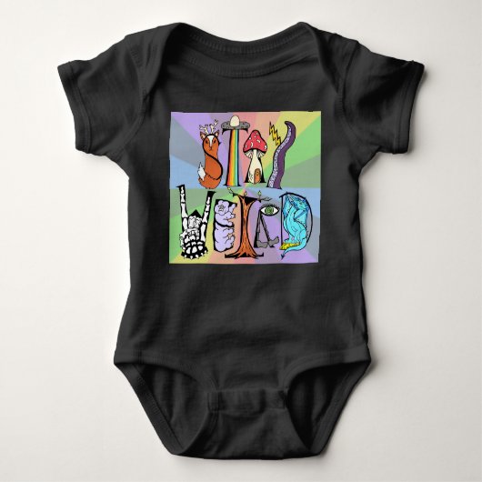 Bleibe des seltsamen Baby Bodysuit Rainbow Backgro Baby Strampler (Vorderseite)