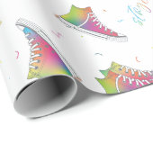 Bleibe Design von Krawatte-Farbstoff-High-Top-Snea Geschenkpapier (Rolleneckpunkt)