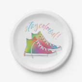 Bleibe Design von Krawatte-Farbstoff-High-Top-Snea Pappteller (Vorderseite)