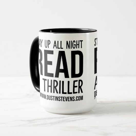 Bleibe die ganze Nacht über einen Dustin Stevens T Tasse (Vorderseite Links)