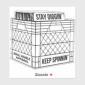 Bleibe Diggin' & Behalt Spinnin' Vinyl Crate Digge Aufkleber (Blatt)