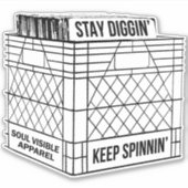 Bleibe Diggin' & Behalt Spinnin' Vinyl Crate Digge Aufkleber (Vorderseite)