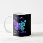 Bleibe dir Butterfly Semicolon Suicide Bewusstsein Kaffeetasse (Links)