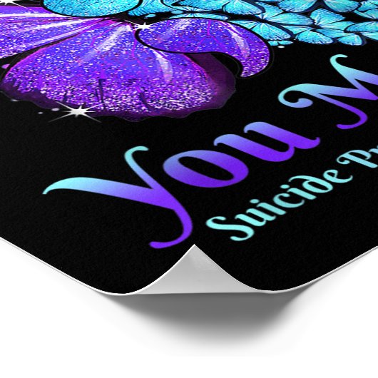 Bleibe dir Butterfly Semicolon Suicide Bewusstsein Poster (Ecke)