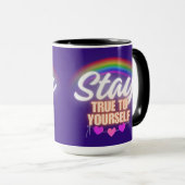 Bleibe dir selbst treu tasse (VorderseiteRechts)