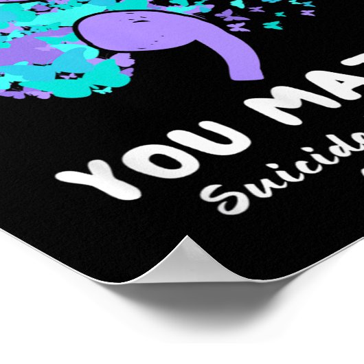 Bleibe dir Suizidprävention Butterfly Poster (Ecke)