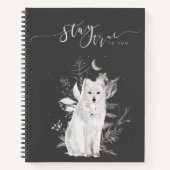 Bleibe dir treu beim Snowy Fox Notebook - sei selb Notizblock (Vorderseite)