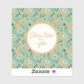 Bleibe dir treu Dandelion Floral Aufkleber (Blatt)