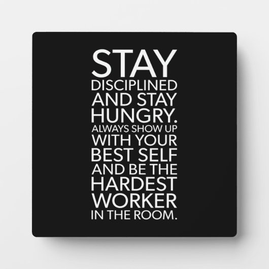Bleibe diszipliniert und hungrig - Gym, Hustle, Er Fotoplatte (Vorderseite)