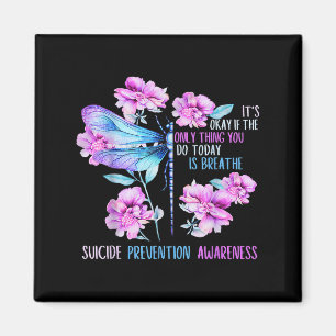 Bleibe Dragonfly Semicolon Suicide Prevention Awar Magnet