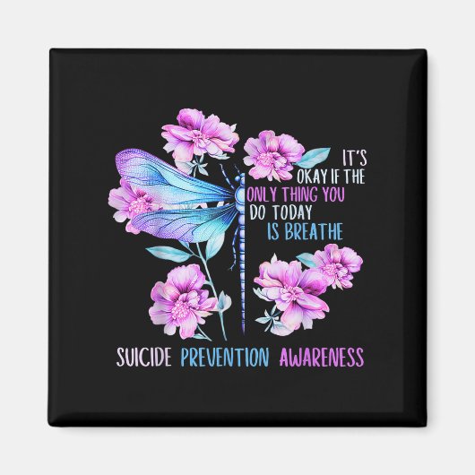 Bleibe Dragonfly Semicolon Suicide Prevention Awar Magnet (Vorne)
