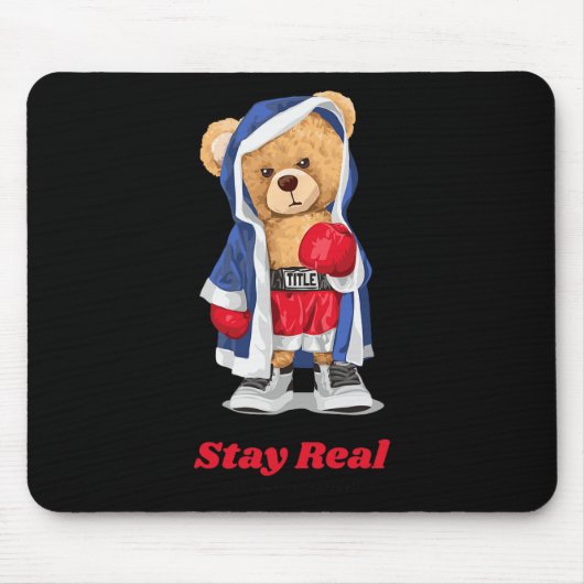 Bleibe einer echten Coolen Boxbären-Illustration Mousepad (Vorne)