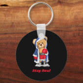 Bleibe einer echten Coolen Boxbären-Illustration Schlüsselanhänger (Vorderseite)