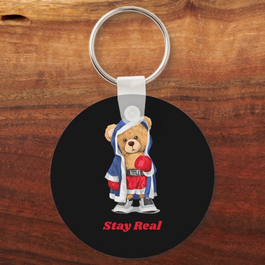 Bleibe einer echten Coolen Boxbären-Illustration Schlüsselanhänger (Vorderseite)