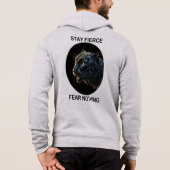 Bleibe Fierce Angst Nichts Schwarzes Panther Hoodie (Rückseite)
