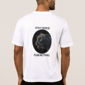 Bleibe Fierce Angst Nichts Schwarzes Panther T-Shirt (Rückseite)