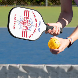 Bleibe fliegen, es ist der 4. Juli Pickleball Schläger