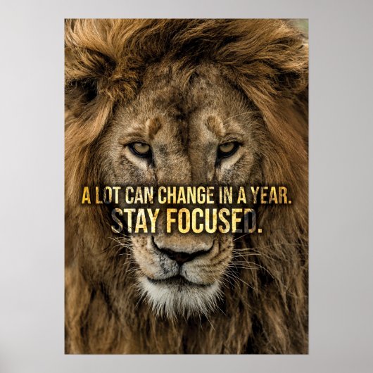 Bleibe Focused, Lion, die Entschließung des neuen  Poster (Vorne)