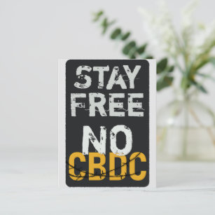 Bleibe frei - kein CBDC Postkarte