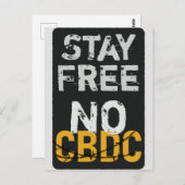 Bleibe frei - kein CBDC Postkarte (Vorne/Hinten)