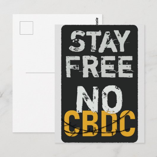 Bleibe frei - kein CBDC Postkarte (Vorne/Hinten)