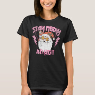 Bleibe fröhlich und hell Weihnachtsmann Coolen Wei T-Shirt