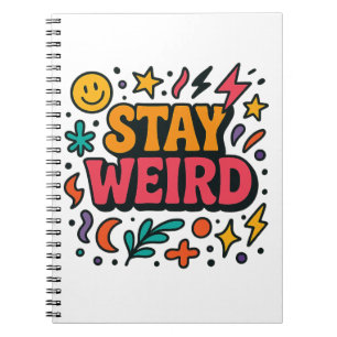 Bleibe Funky Retro Doodle Notebook Notizblock