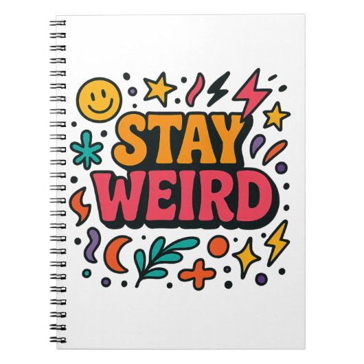 Bleibe Funky Retro Doodle Notebook Notizblock (Vorderseite)