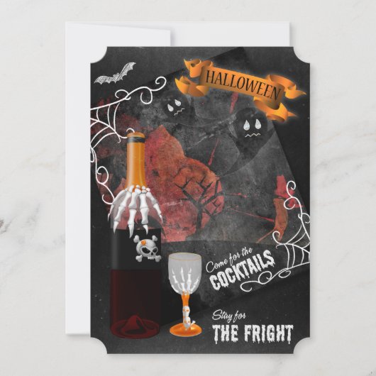 Bleibe für das Fright Halloween Cocktail Party Einladung (Vorderseite)