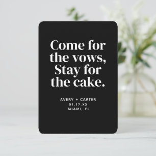 Bleibe für die Cake Funny Wedding Save the Date Einladung