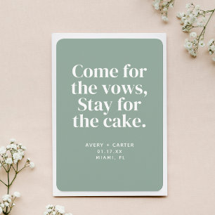 Bleibe für die Cake Funny Wedding Save the Date Einladung