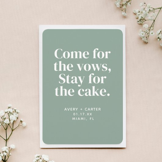 Bleibe für die Cake Funny Wedding Save the Date Einladung