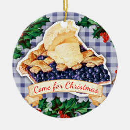 Bleibe für die Weihnachtsdekoration des Heidelbeer Keramik Ornament