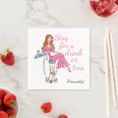 Bleibe für einen Drink oder zwei Personalisierte N Serviette (Beispiel)