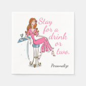 Bleibe für einen Drink oder zwei Personalisierte N Serviette (Vorderseite)