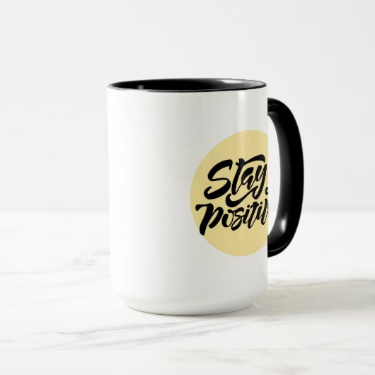 Bleibe Gelb Tasse (VorderseiteRechts)