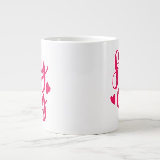Bleibe gemütlich Jumbo-Tasse (Vorderseite)