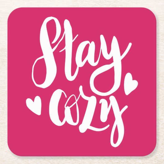 Bleibe gemütlich rechteckiger pappuntersetzer (Vorderseite)