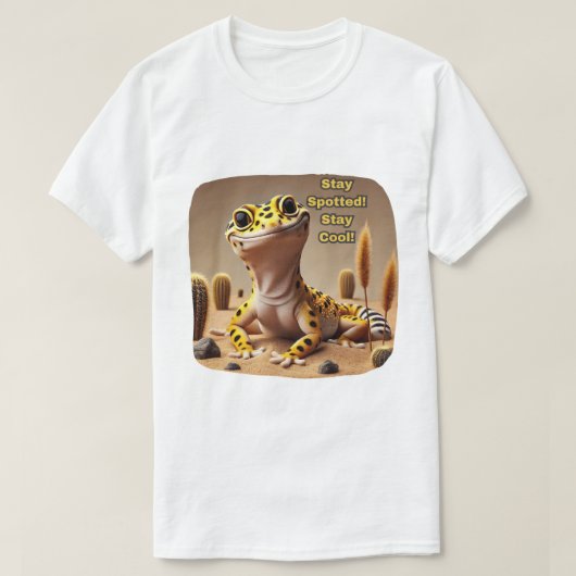Bleibe Gepunktet, Bleibe Cool! Leopard Gecko T-Shirt (Design vorne)