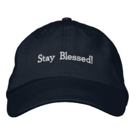 "Bleibe gesegnet!" Navy Cap - Personalisierter Hut