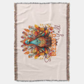 Bleibe gesegnet Y'all mit farbenfroher Türkei Decke (Vorderseite Vertikal)