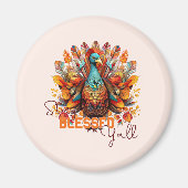 Bleibe gesegnet Y'all mit farbenfroher Türkei Magnet (Vorne)