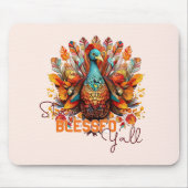 Bleibe gesegnet Y'all mit farbenfroher Türkei Mousepad (Vorne)