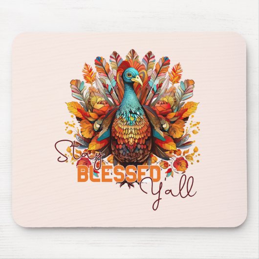 Bleibe gesegnet Y'all mit farbenfroher Türkei Mousepad (Vorne)