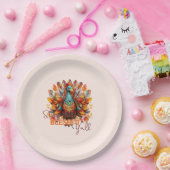 Bleibe gesegnet Y'all mit farbenfroher Türkei Pappteller (Party)